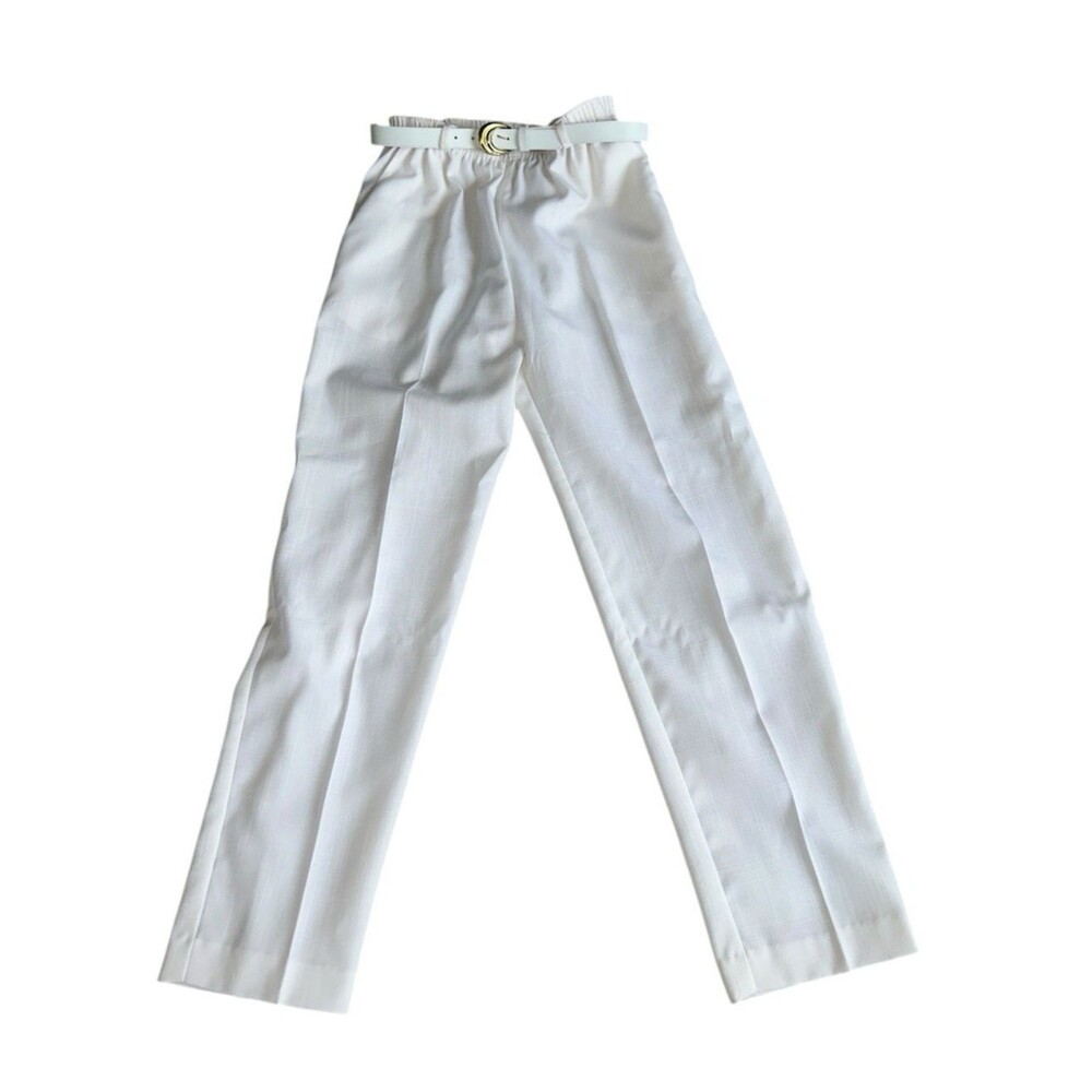 Alfred Dunner Pants Womens 10 White Elastic Waist Pockets Coastal Old Money